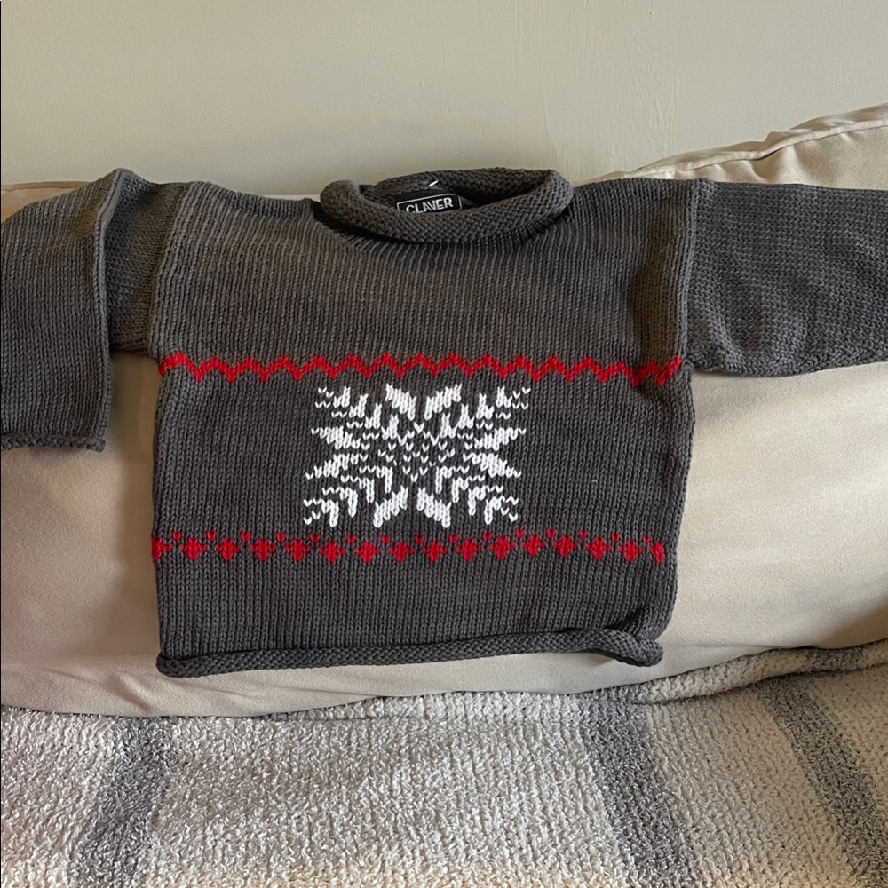 NEW - 2T Boutique Gray Sweater with Red Accents